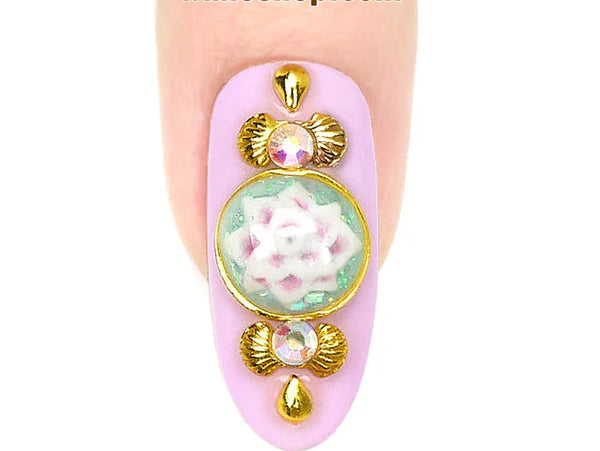 Flower Gemstone Nail