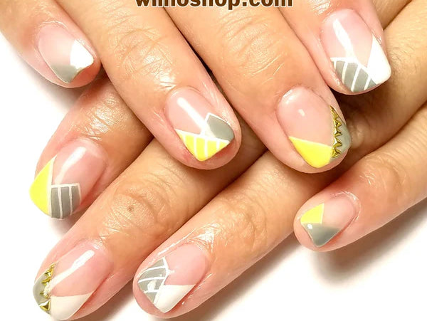 Geometric French Nails