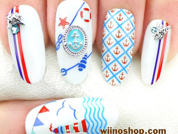 Summer Nautical Nails