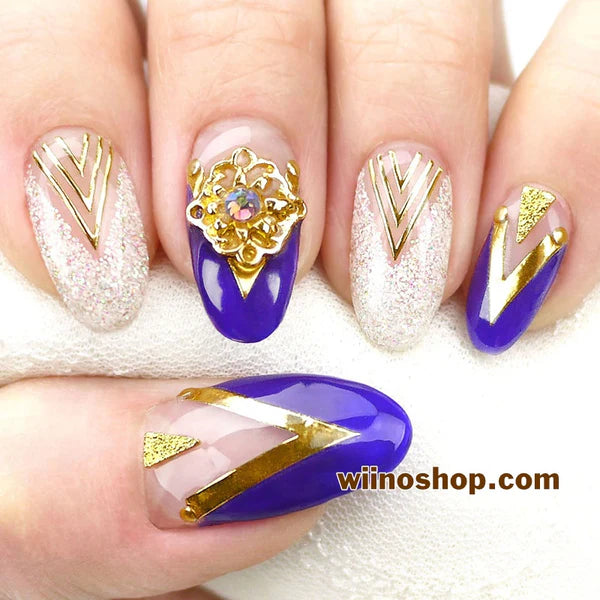 Purple Gold Nails