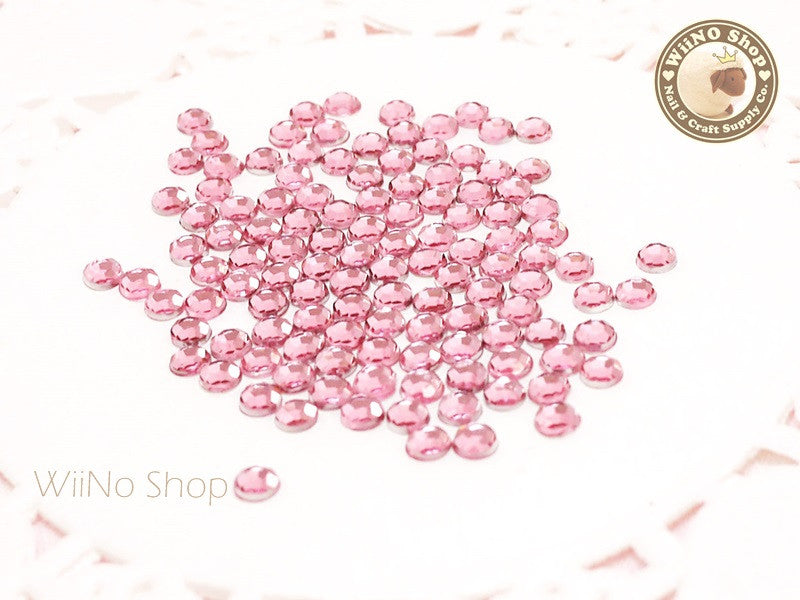 2mm Round Pink Light Rose Flatback Acrylic Rhinestone - 200 pcs – WiiNo Shop