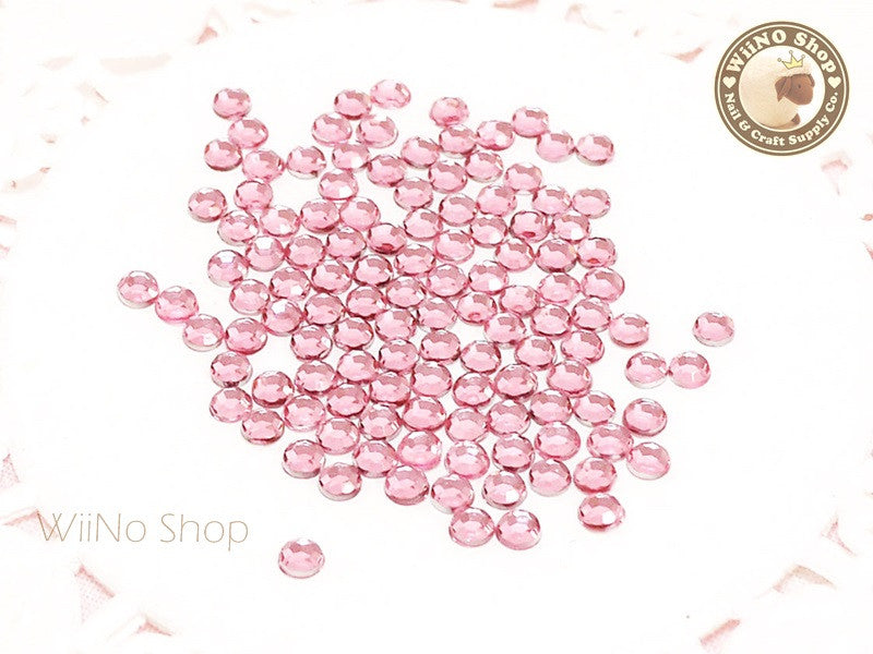 2mm Round Pink Light Rose Flatback Acrylic Rhinestone - 200 pcs – WiiNo Shop