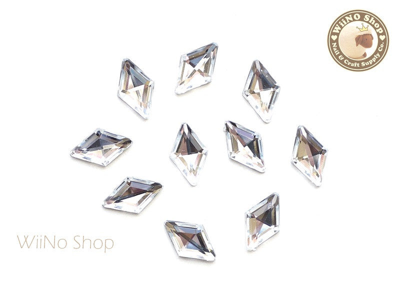 x 15mm Clear Rhombus Diamond Shape Acrylic Rhinestone - pcs Shop