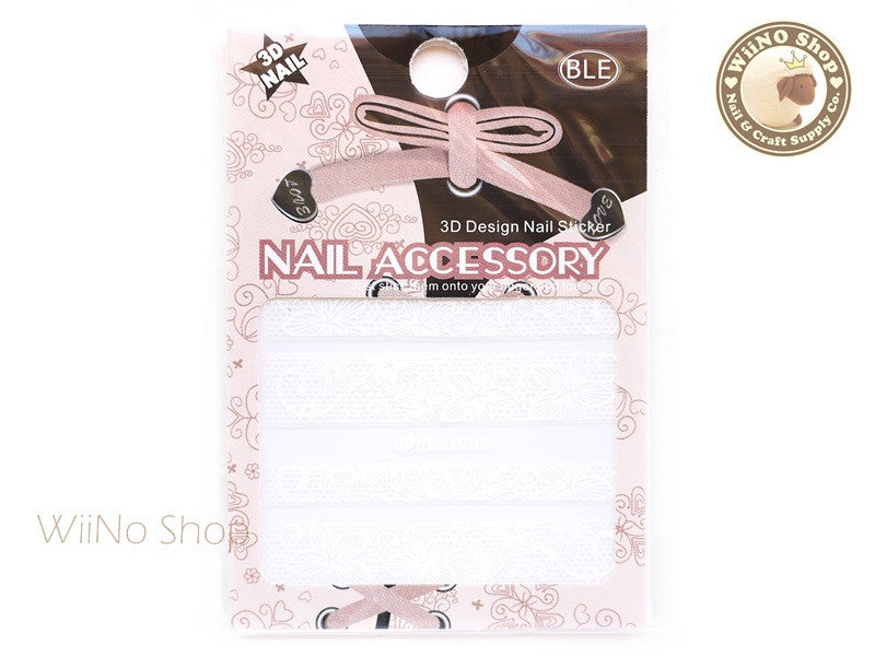 HBJY003 White Lace Nail Sticker Nail Art - 1 pc – WiiNo Shop