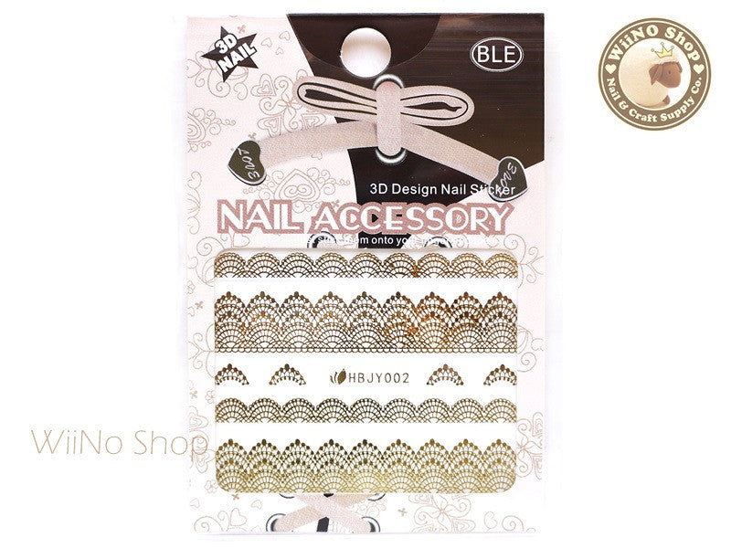 HBJY002 Gold Lace Nail Sticker Nail Art - 1 pc – WiiNo Shop