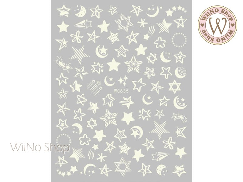 Silver Star Adhesive Nail Art Sticker - 1 pc (WG620S) – WiiNo Shop
